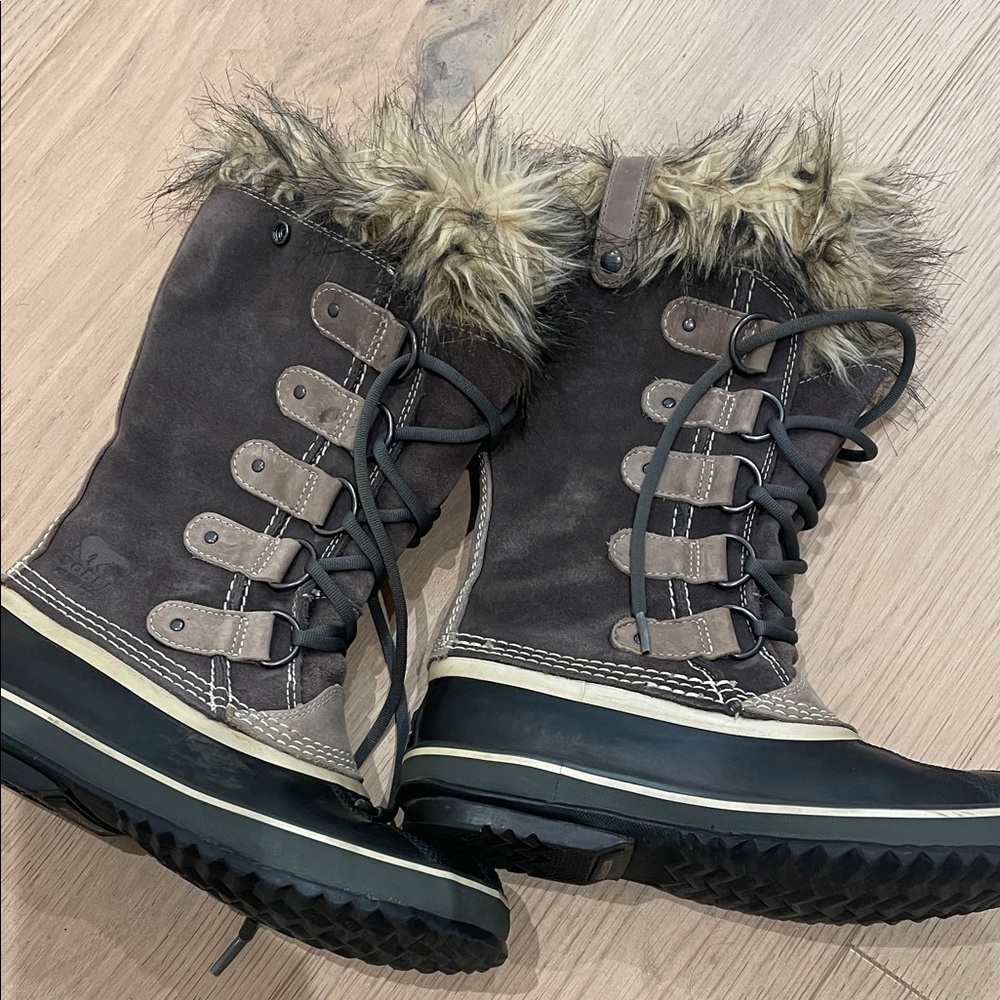 Sorel Faux-Fur Trim Lace-Up Snow Waterproof Boots